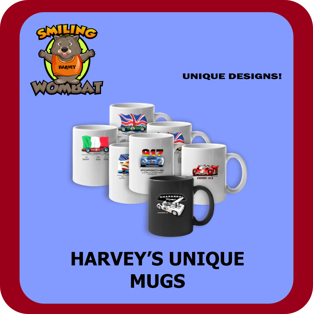 Unique Coffee Mugs-Harvey's Mugs - Smiling Wombat