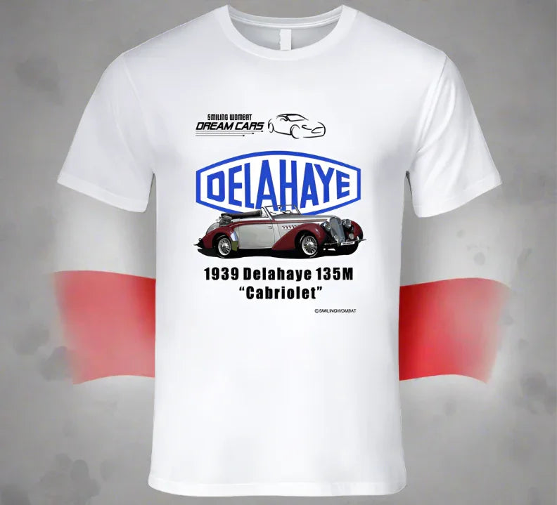 Delahaye 1939 - 139M "Cabriolet" Classic French Car - Classic White T-Shirts - Shopify