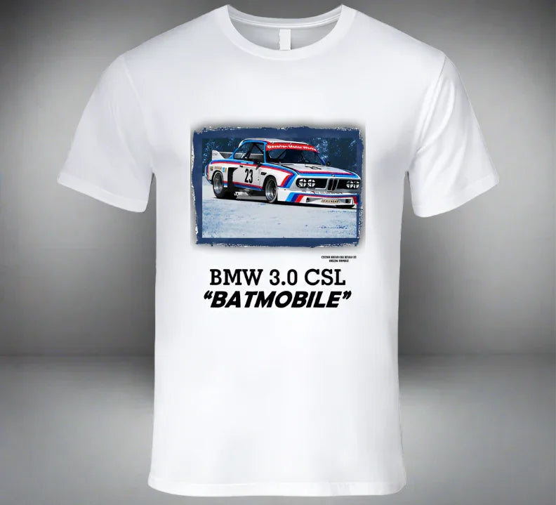 BMW 3.0 CSL - The Famous "Batmobile" - Classic White T-Shirt Collection - Shopify