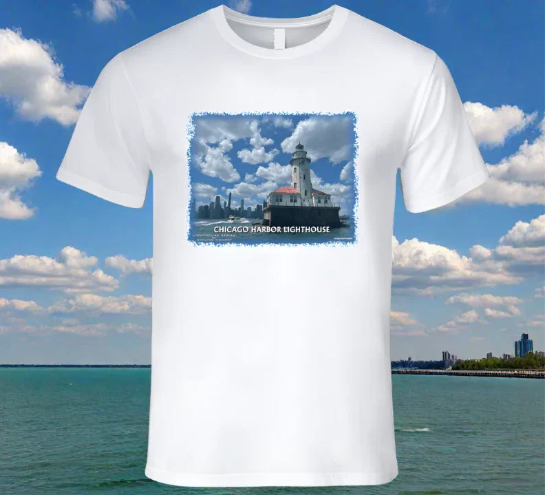 Chicago Harbor Lighthouse - Classic White T-Shirt Collection - Shopify