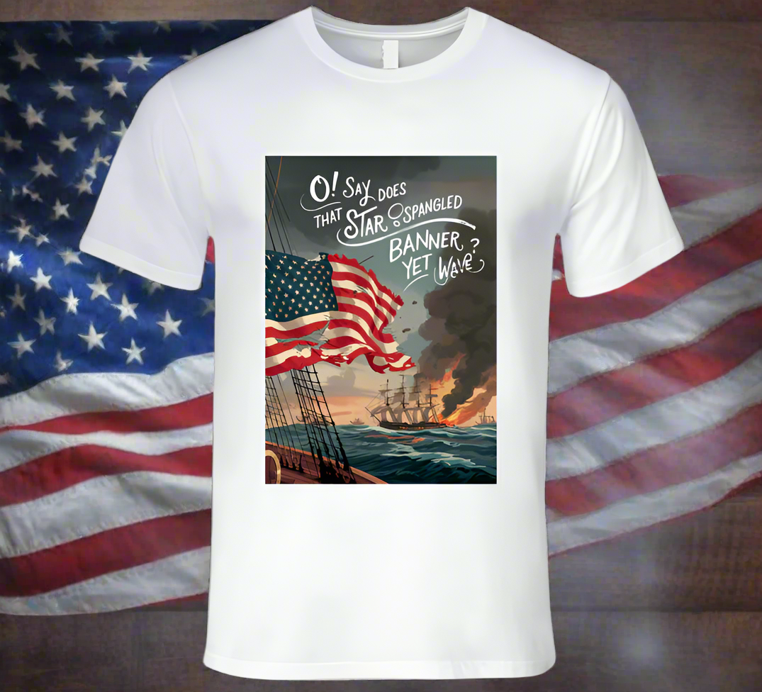 rocket\'s red glare, bombs bursting in air, American flag, \ T Shirt