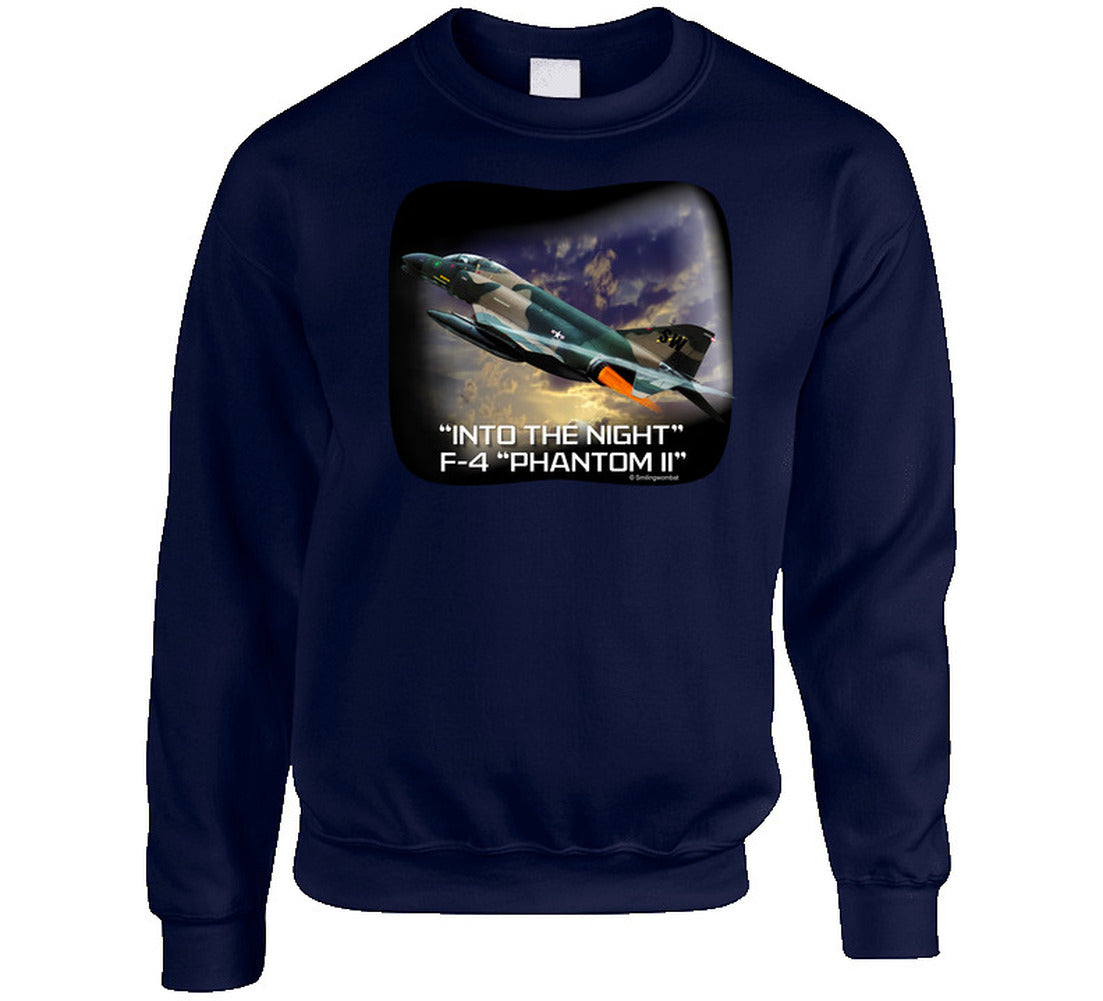 “Bold night sky fighter jet graphic sweatshirt”