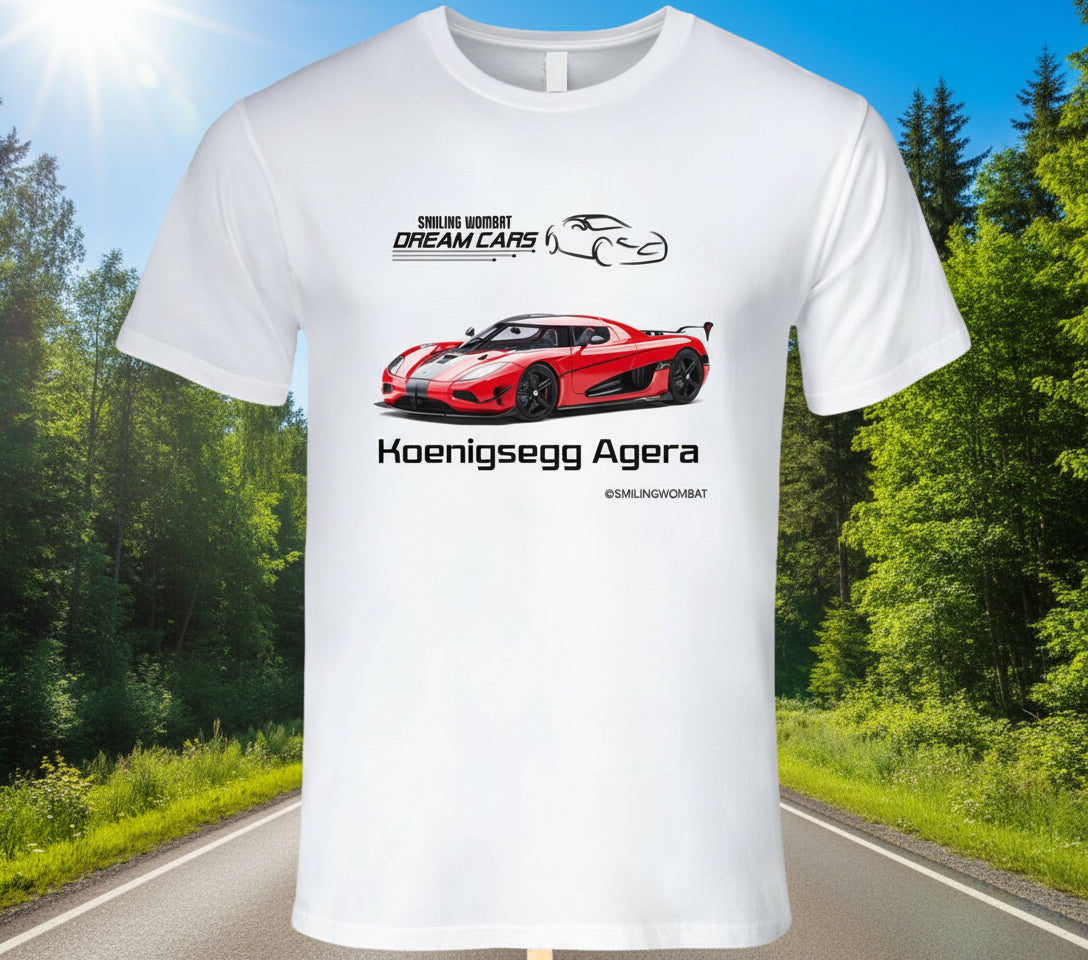 - "Supercar apparel with Koenigsegg Agera RS illustration"