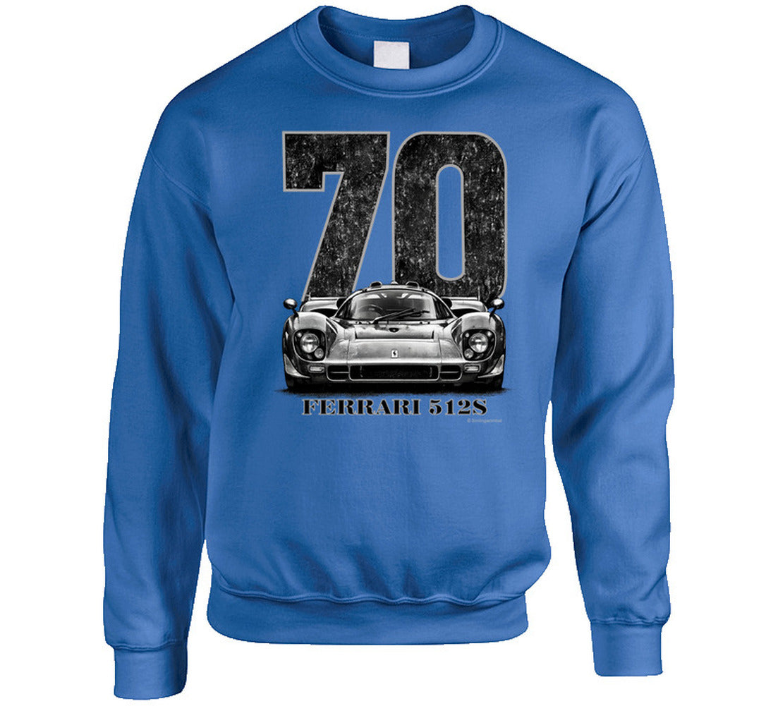 “1970 Ferrari 512S retro race car sweatshirt – Smiling Wombat Apparel”