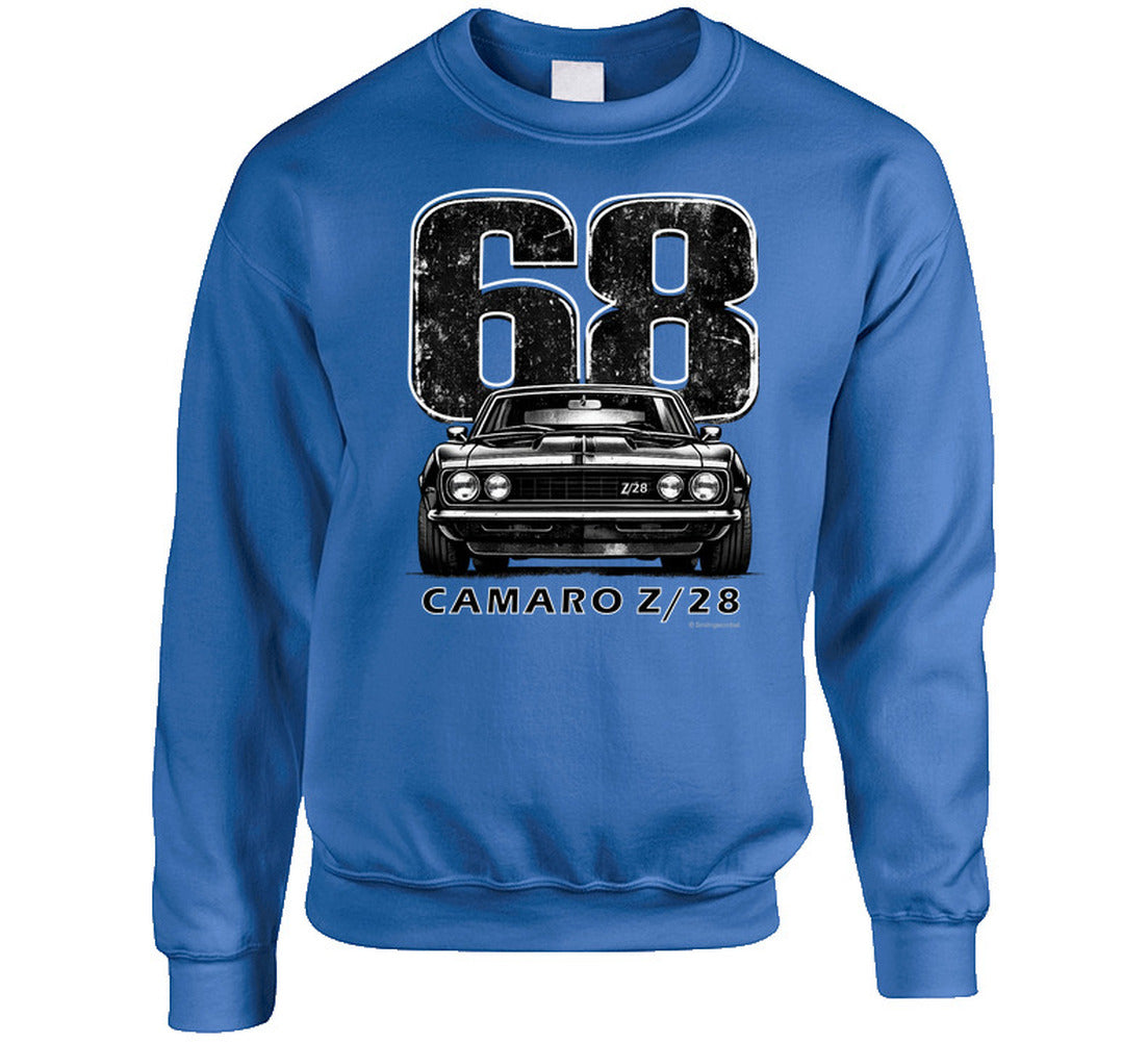 "1968 Camaro Z/28 sweatshirt with classic muscle car graphic"