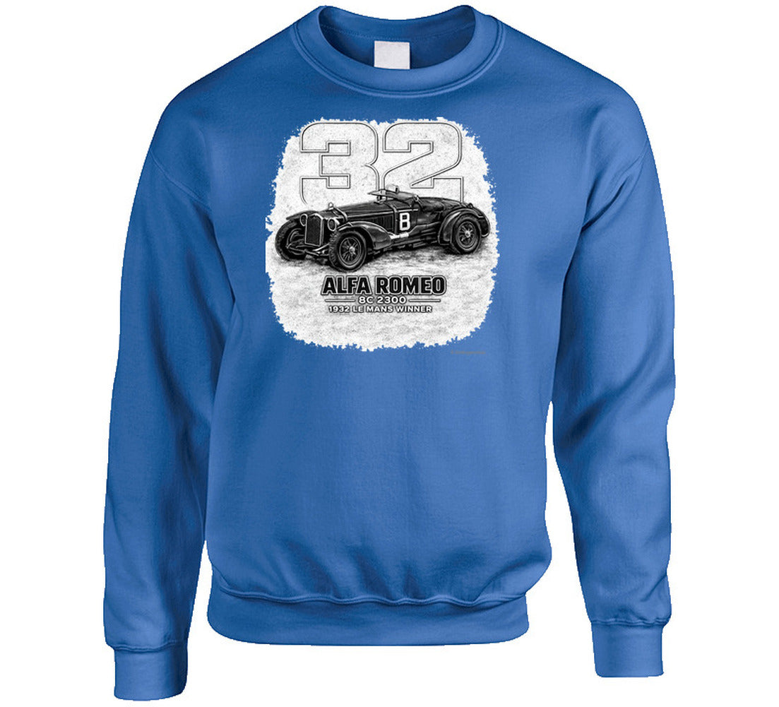 1932 Alfa Romeo vintage racing sweatshirt in royal blue
