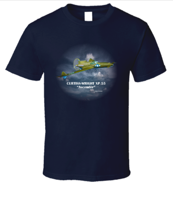 Curtiss-Wright XP 55 "Ascender" Aircraft Shirt Collection T-Shirt Smiling Wombat