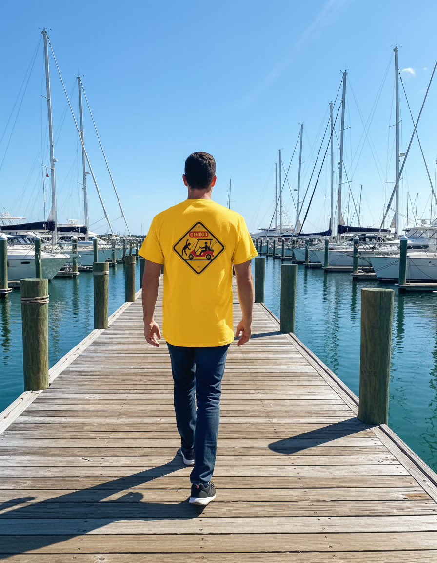 “Golf cart collision caution sign T-shirt”
Wombat