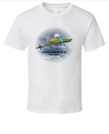 Curtiss-Wright XP 55 "Ascender" Aircraft Shirt Collection T-Shirt Smiling Wombat