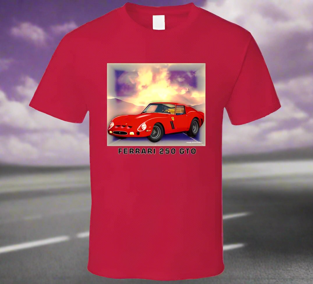 Ferrari GTO Sports Car Shirt Collection - Smiling Wombat