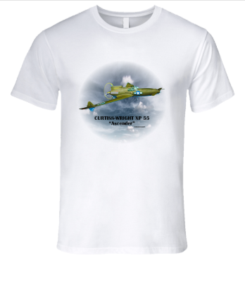 Curtiss-Wright XP 55 "Ascender" Aircraft Shirt Collection T-Shirt Smiling Wombat