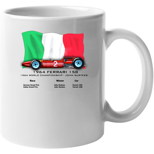 1964 Ferrari 158 - Formula 1 Ceramic Coffee Mug - Smiling Wombat