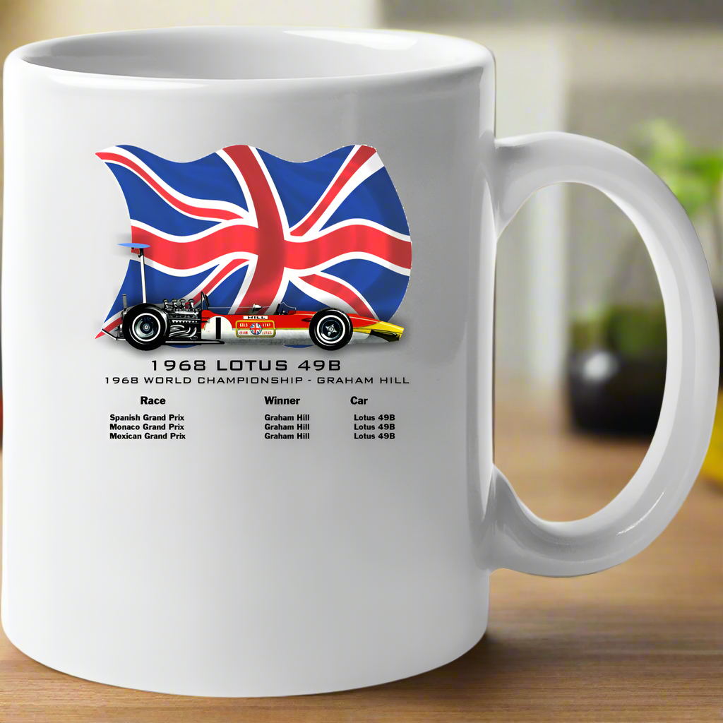 Lotus 49b Graham Hill- Ceramic Mug - Smiling Wombat