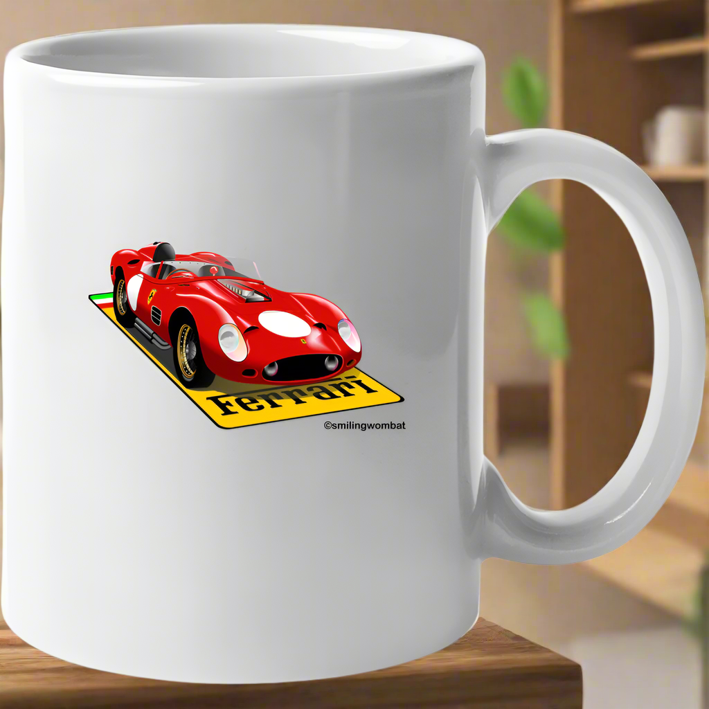 Ferrari 250 Testarosa Ceramic Coffee Mug - Smiling Wombat