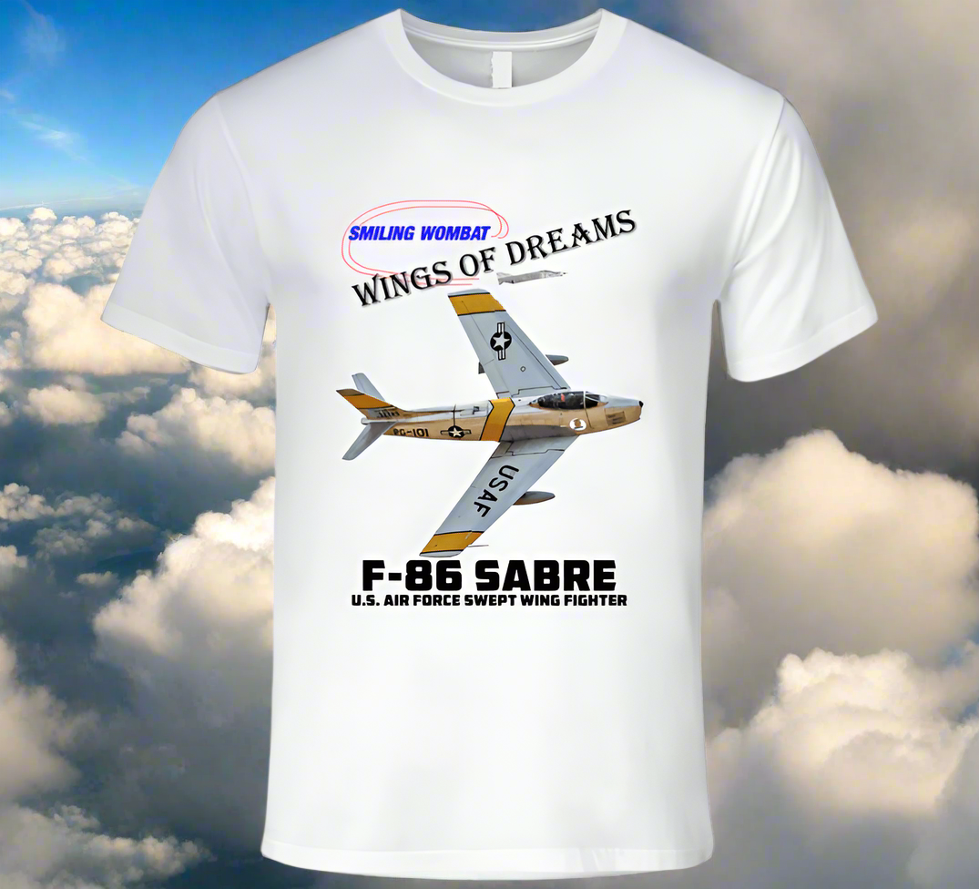 F86 Sabre Jet - Jet T Shirt T-Shirt Smiling Wombat