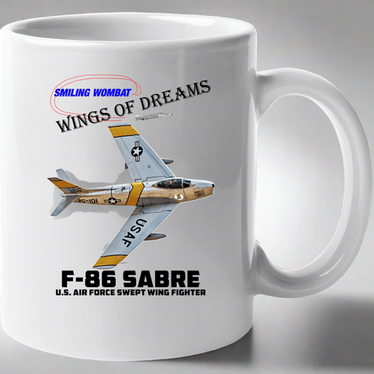 F 86 Fighter - Sabre Jet Ceramic Coffee Mug - Shopify