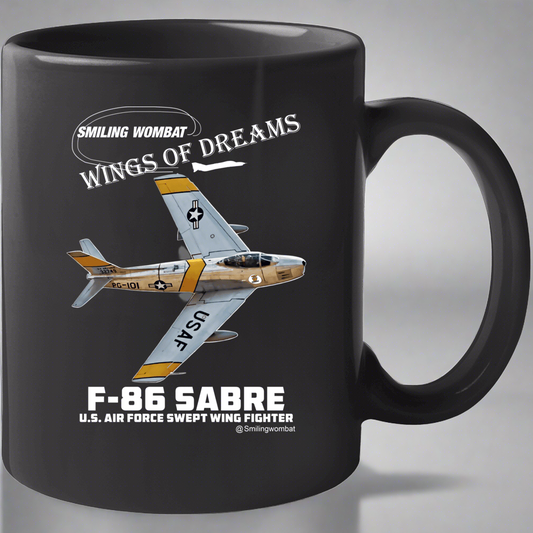 F86 Sabre Jet-Coffee Mug - Black - Shopify