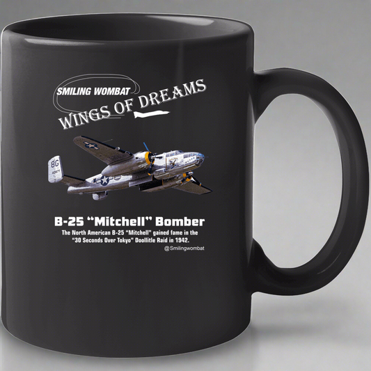 North American B25 Mitchell - Black Ceramic Coffee Mug - Shopify