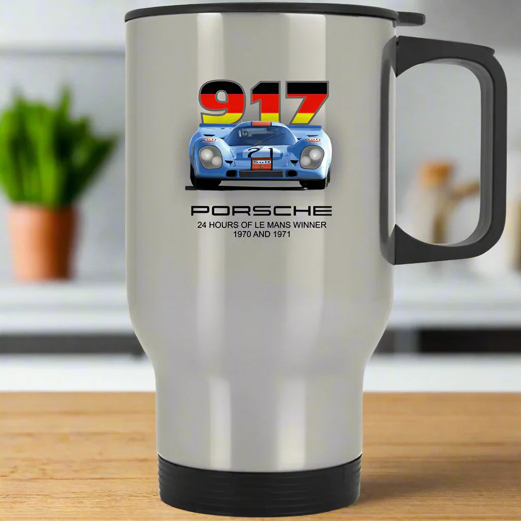 917K Porsche- Stainless Steel and White Travel Mug - Shopify