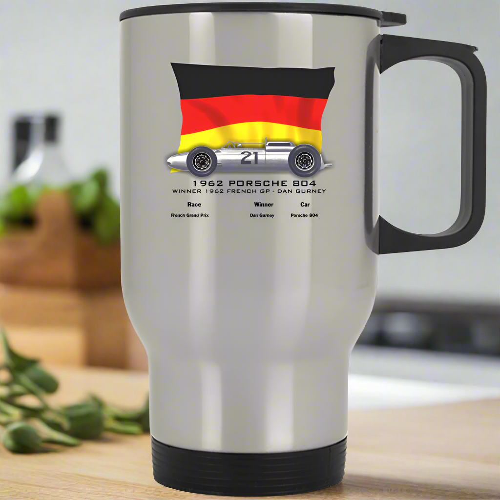 Porsche F1 1962 804-Stainless Steel Travel Mug - Smiling Wombat