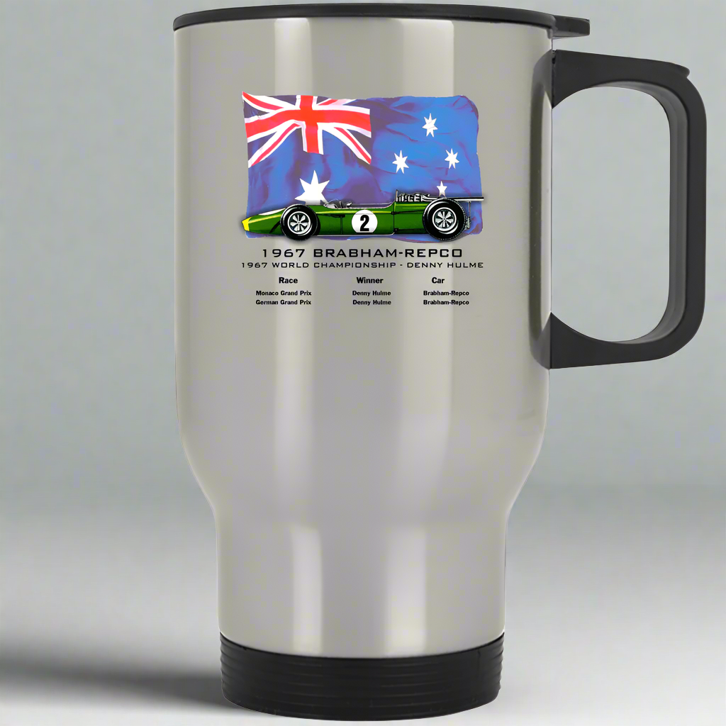Brabham 1967 Repco Stainless Steel Travel Mug - Smiling Wombat
