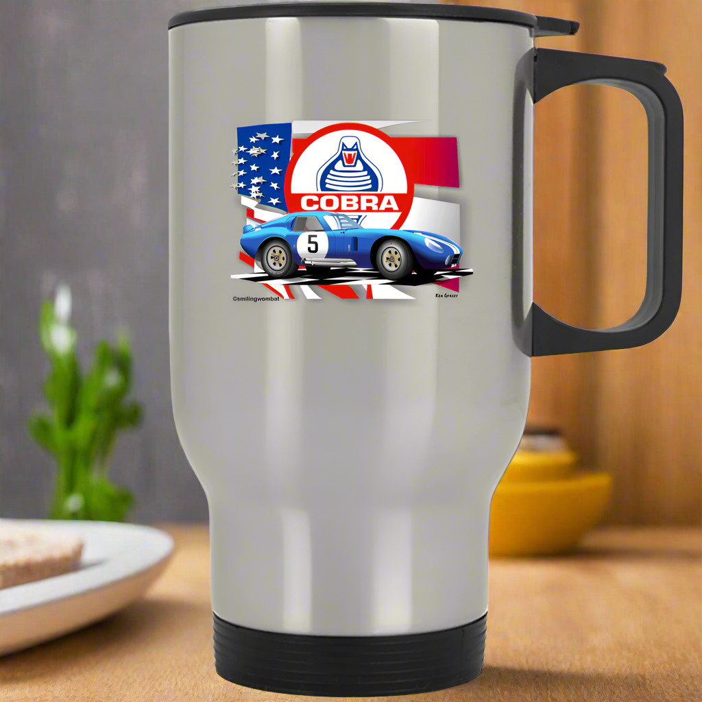 Shelby Cobra Daytona Coupe Stainless Steel Travel Mug - Smiling Wombat