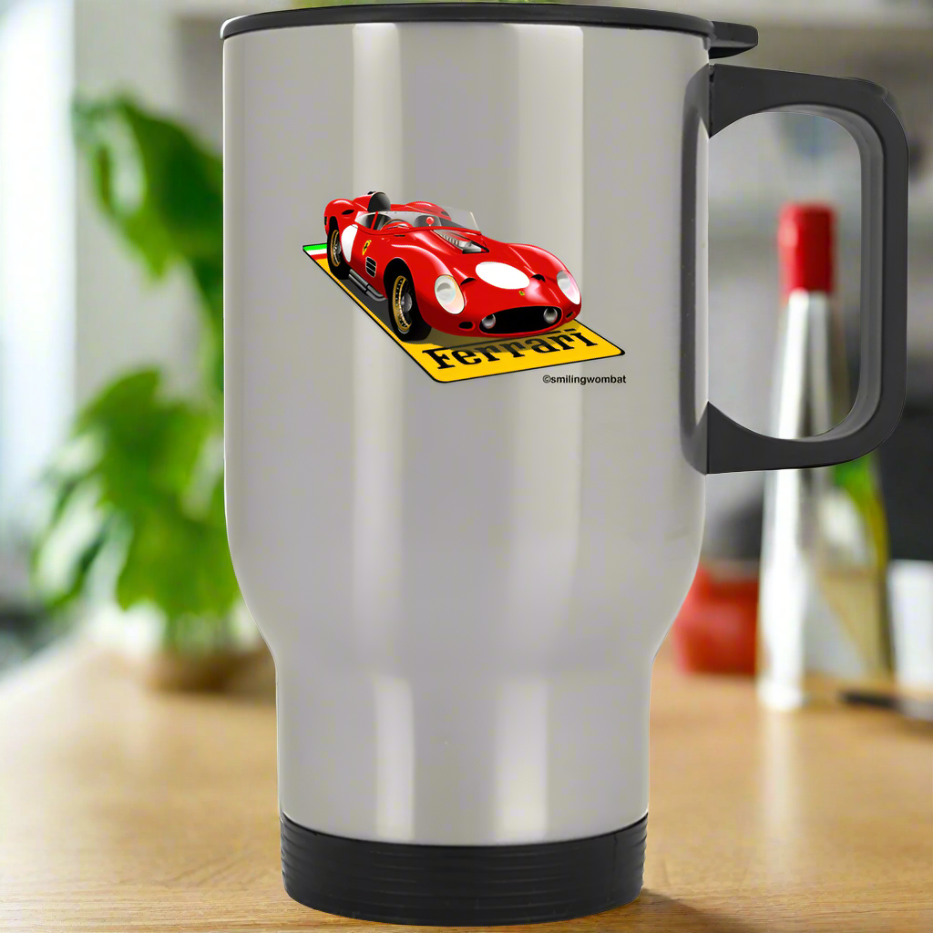 Ferrari 250 Testa Rosa Stainless Steel Travel Mug - Smiling Wombat
