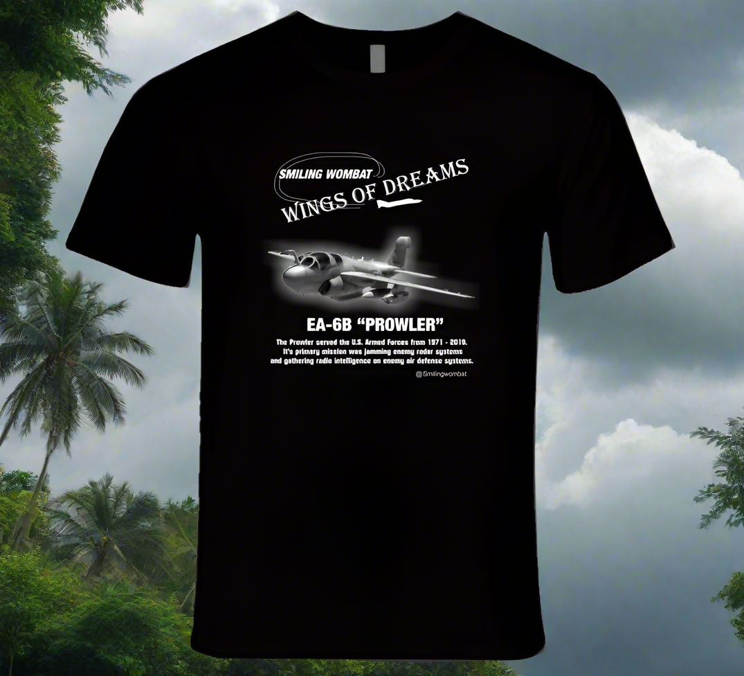 EA 6B Prowler - Black/Navy T-Shirt T-Shirt Smiling Wombat