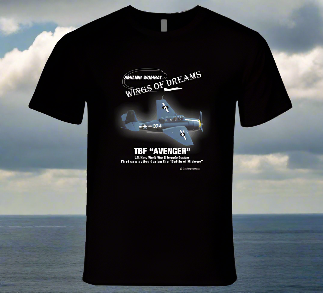 U.S. Navy Avenger - Black/Navy T-Shirt - Smiling Wombat