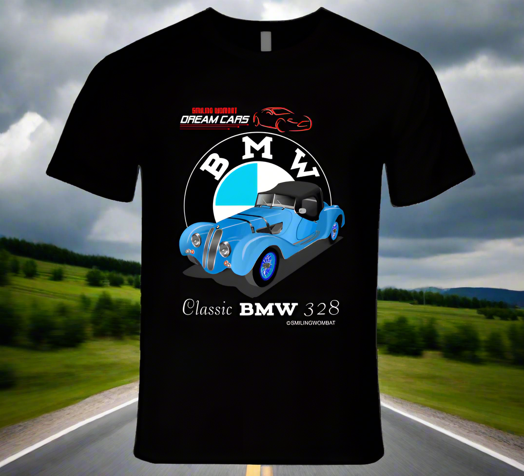 Classic BMW 328- Black/Navy T Shirt - Shopify