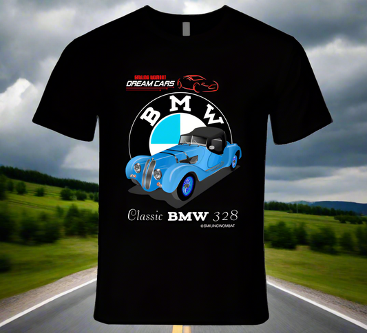 Classic BMW 328- Black/Navy T Shirt - Shopify