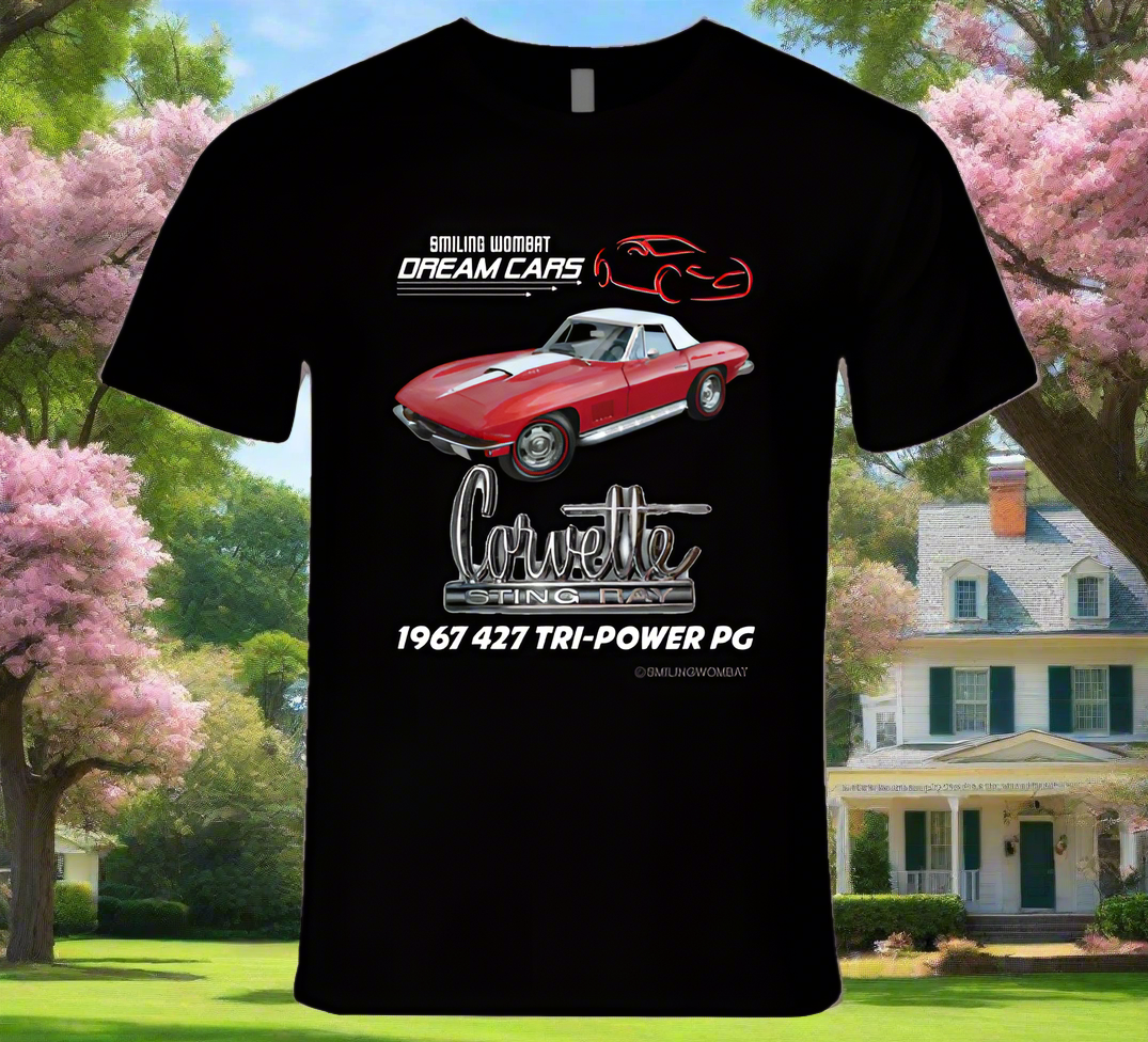 Corvette Stingray 427 - Dark T-Shirt T-Shirt Smiling Wombat