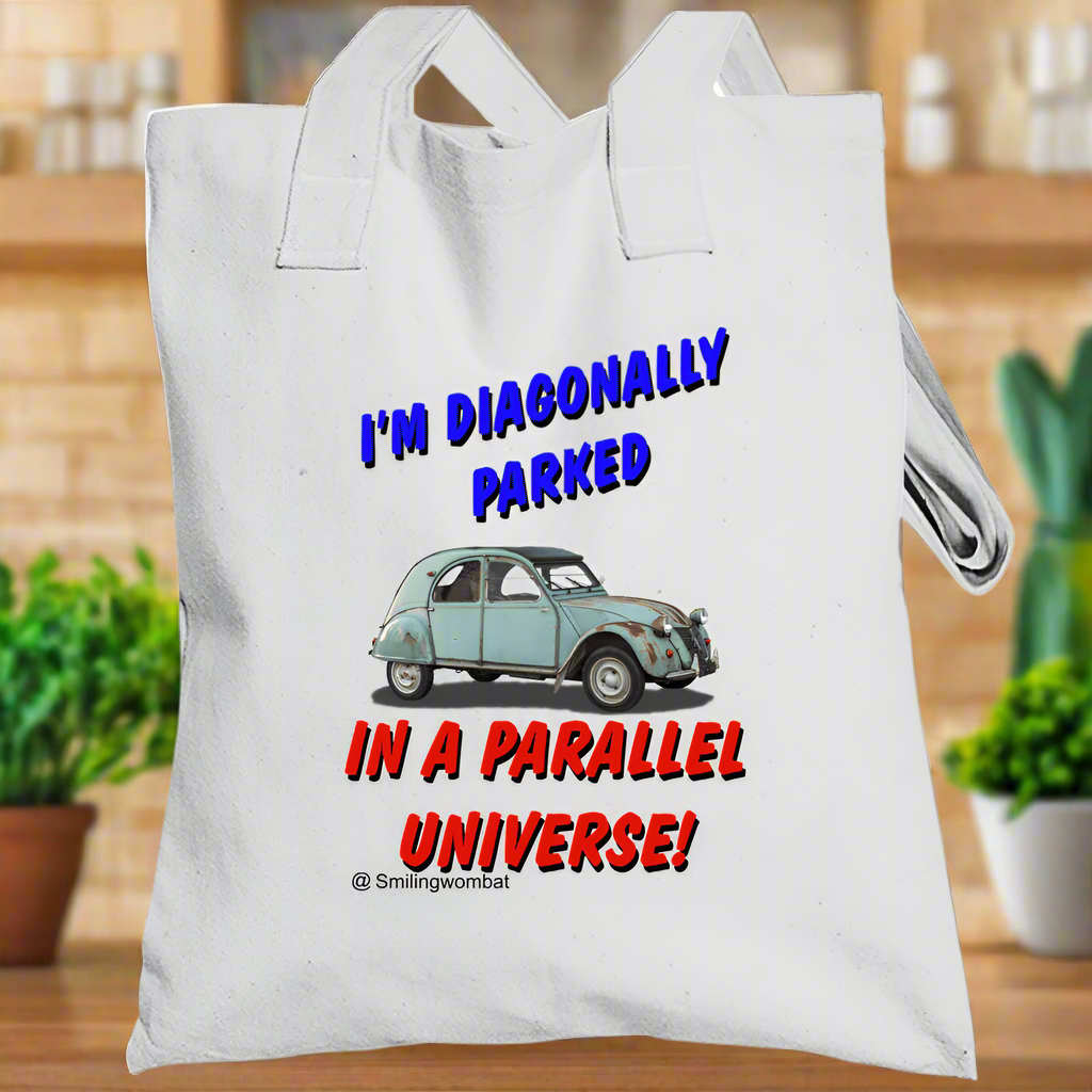 Custom Canvas Tote Bags - "Diagonally Parked" Tote bag - Shopify