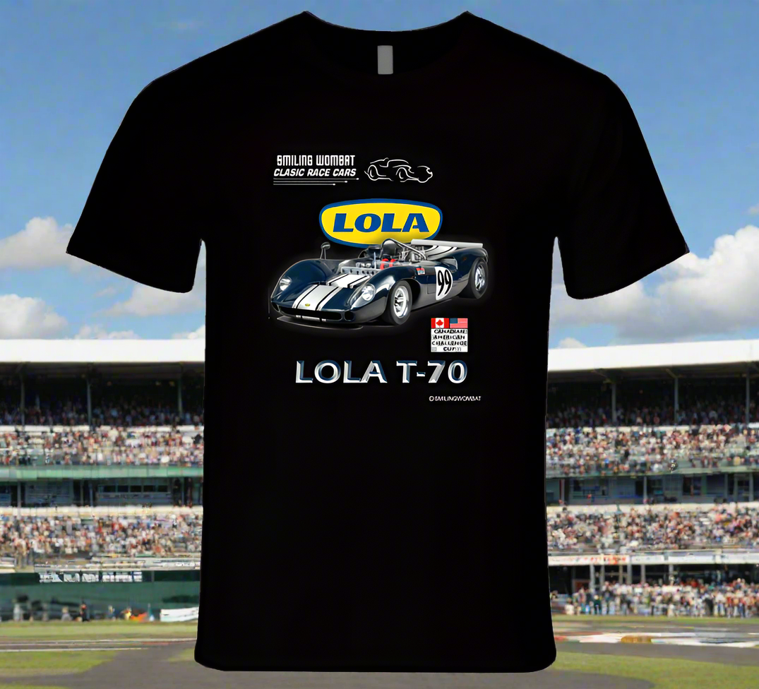Lola Racing Cars T-70 Can-Am Competitor - T's and Sweats T-Shirt Smiling Wombat