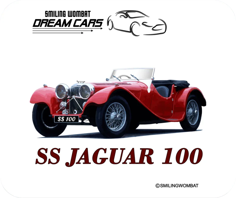 SS Jaguar 100 - Classic British Sports Car - Mouse Pad - Shopify