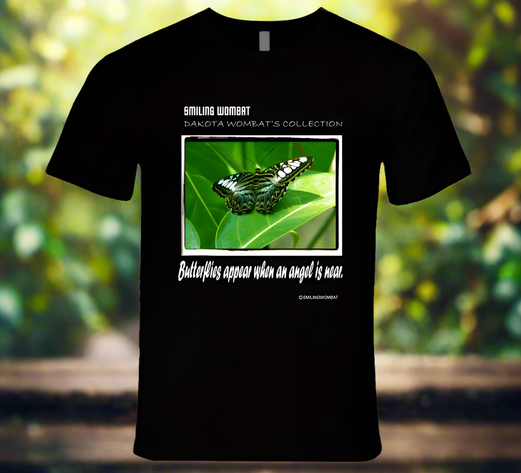 Beautiful Butterfly - T Shirt - Smiling Wombat