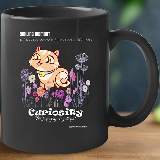 Curious Cat - Ceramic Black Coffee Mug - Shopify