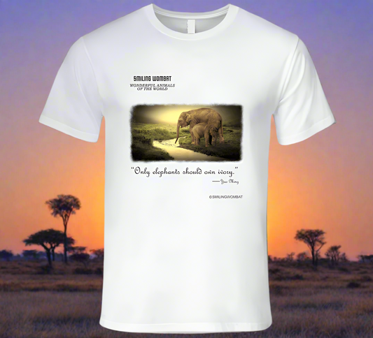 Female Elephant Mom and Baby enjoying a drink - T-Shirts - Shopify