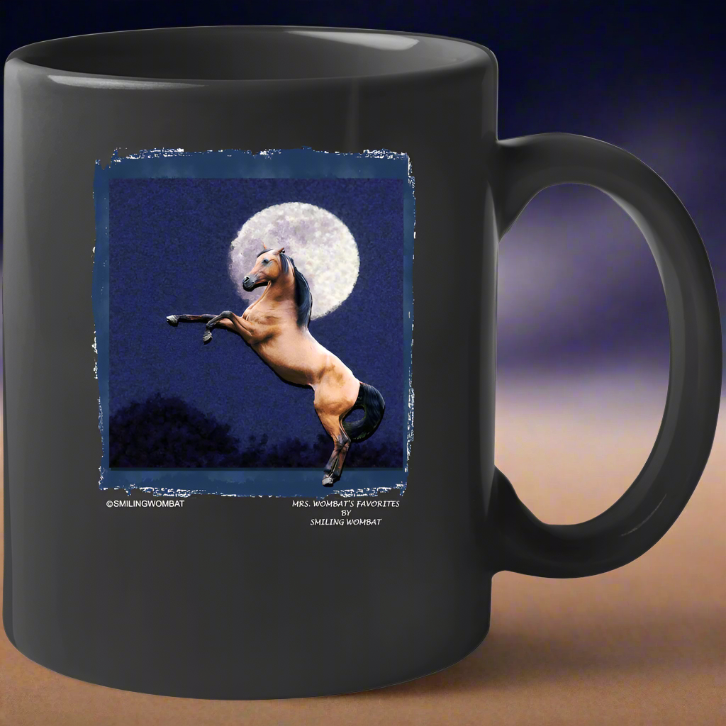 Beautiful Rearing Horse in Moon Light - Mug Collection - Smiling Wombat