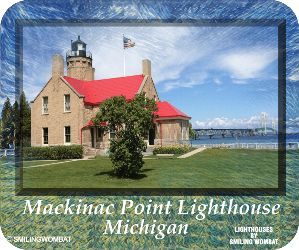 Mackinac Island Historic Lighthouse - Mousepad From Smiling Wombat - Shopify