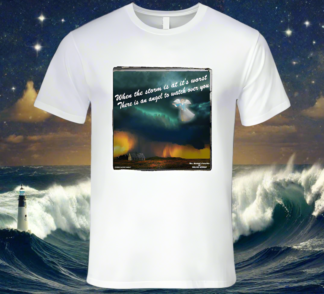 Guardian Angel In the Storm T Shirt Collection - Smiling Wombat