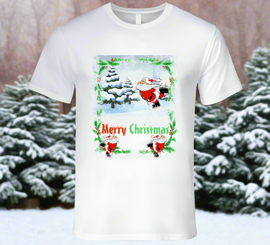 Merry Christmas Skating Santa T-Shirt and Sweatshirt collection - Shopify