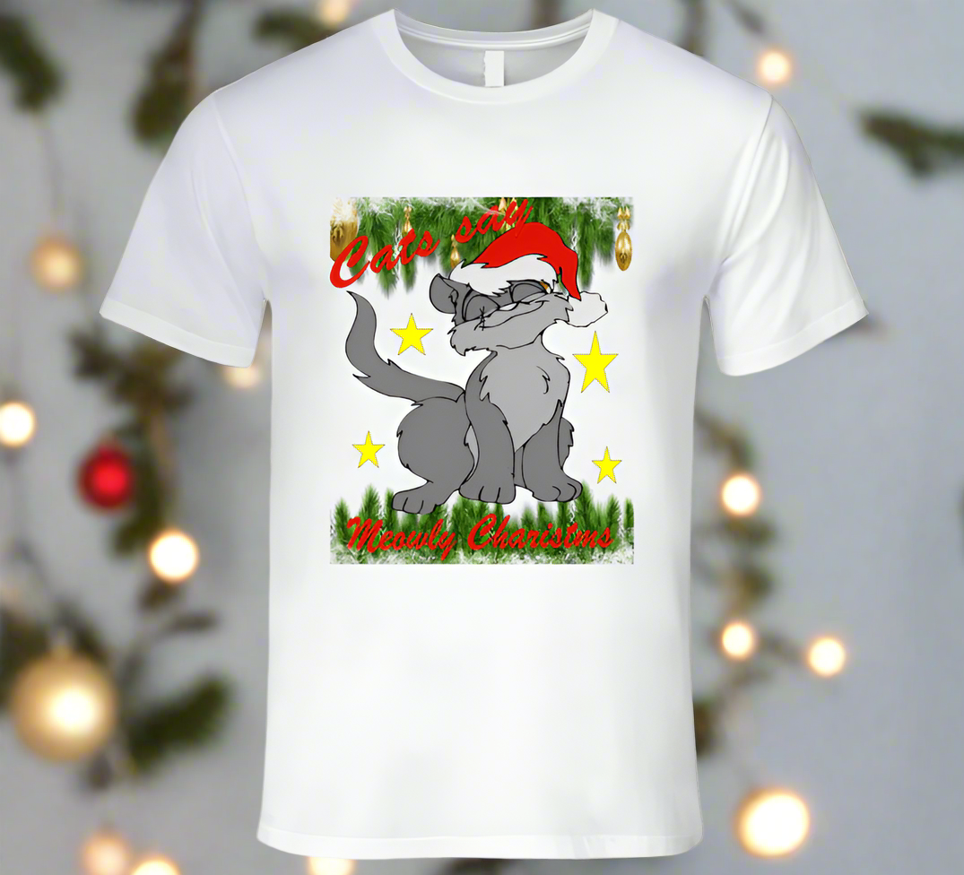 Meowly Christmas T-Shirt and Sweatshirt Collection - Smiling Wombat