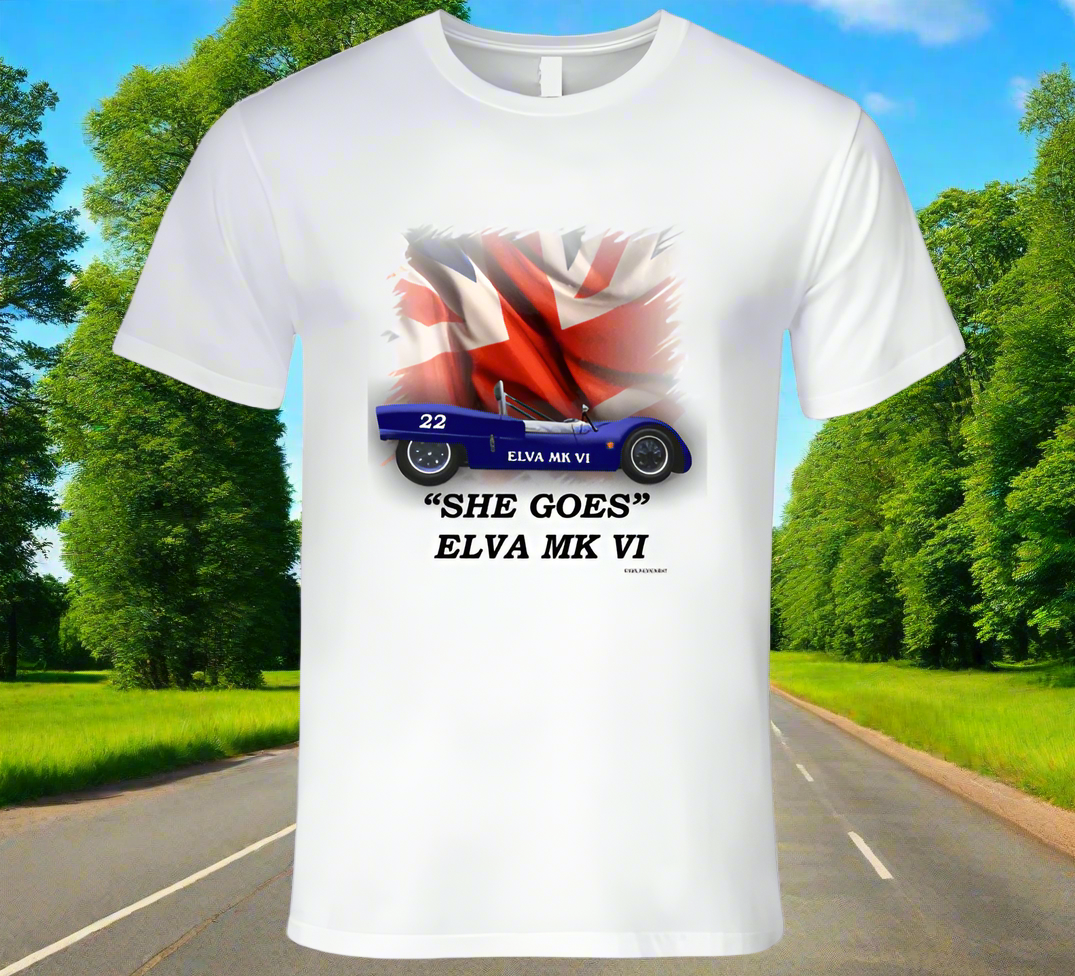 Elva Mk VI Classic British Sports Racer - Shirt Collection - Smiling Wombat