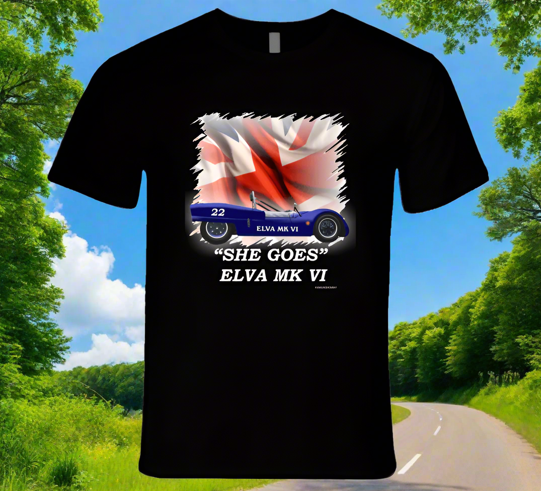 Elva Mk VI Classic British Sports Racer - Shirt Collection - Smiling Wombat