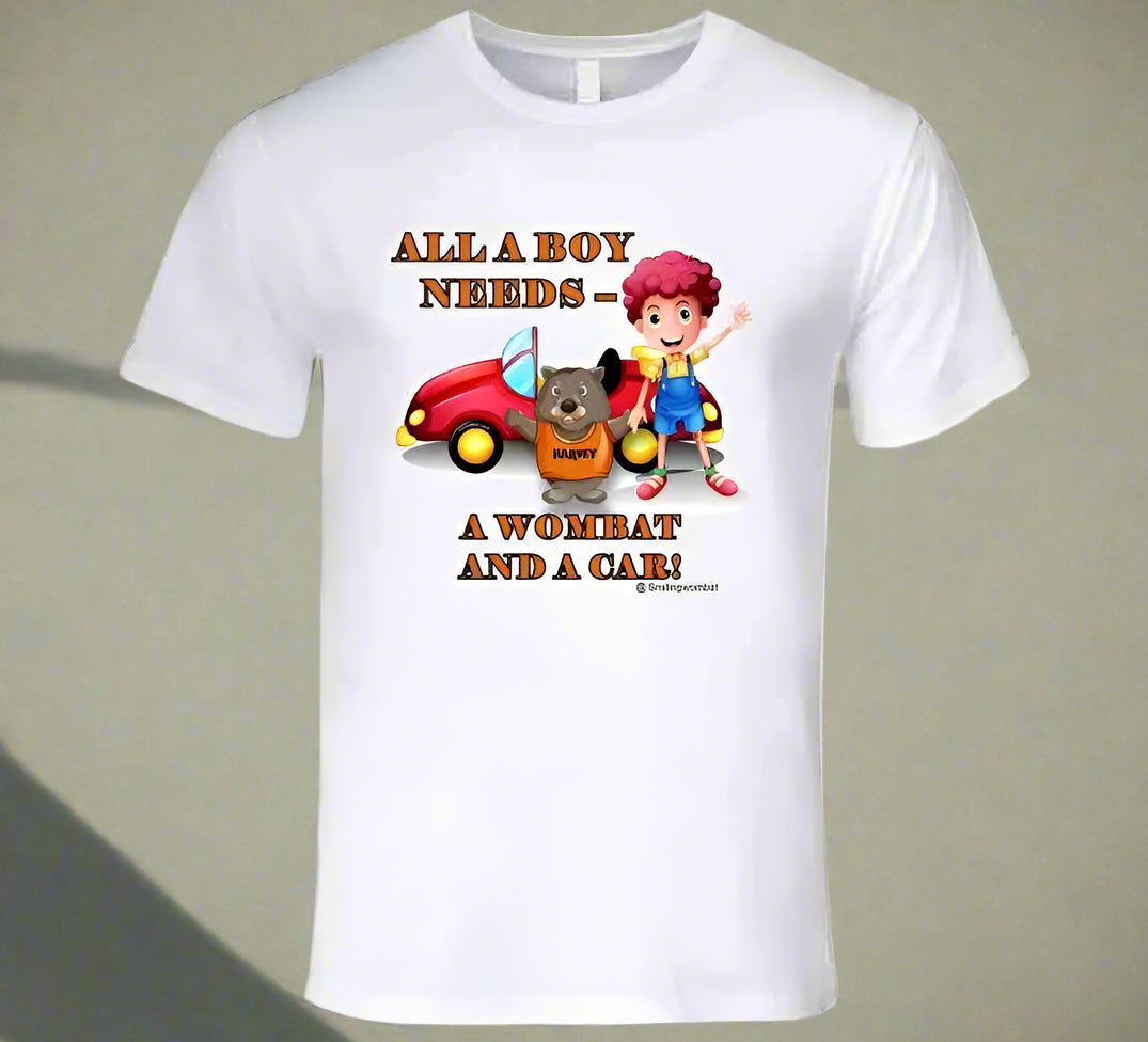 Cute Wombat - A Boy and His Wombat T-Shirt - Smiling Wombat