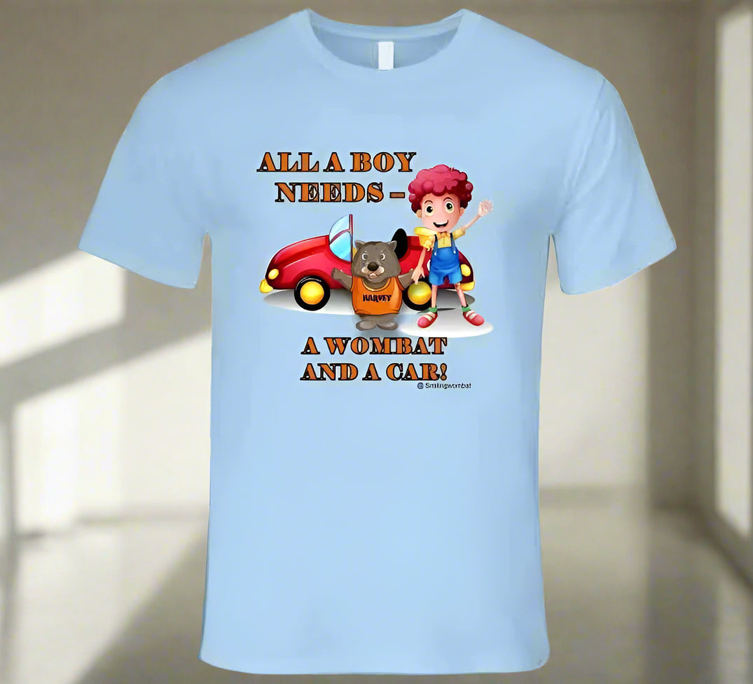 Cute Wombat - A Boy and His Wombat T-Shirt - Smiling Wombat