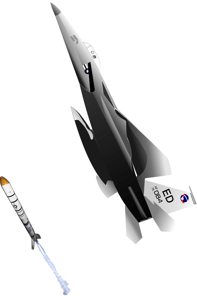 F15 Eagle- "Satellite Killer" Black/Navy T-Shirt - Smiling Wombat