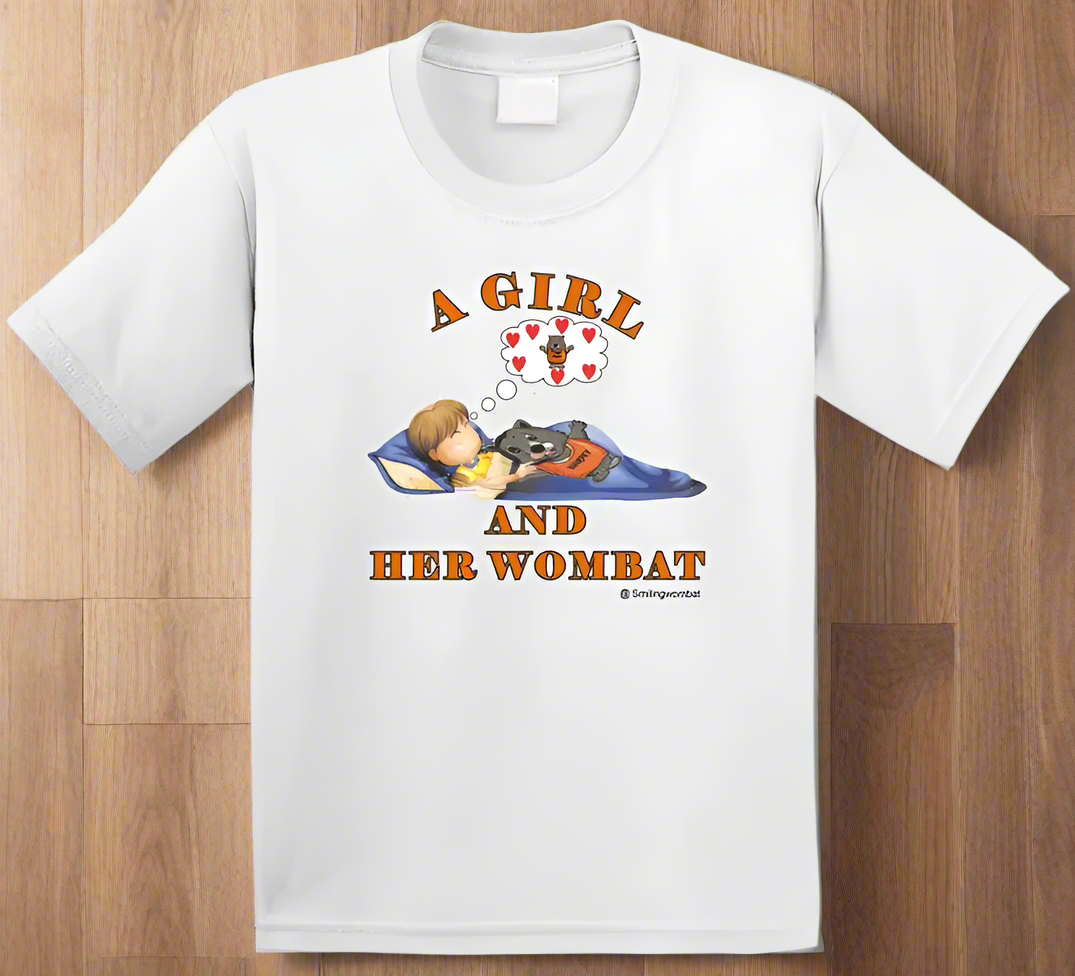 Wombat Pet - A Girl and Her Wombat T-Shirt - Smiling Wombat