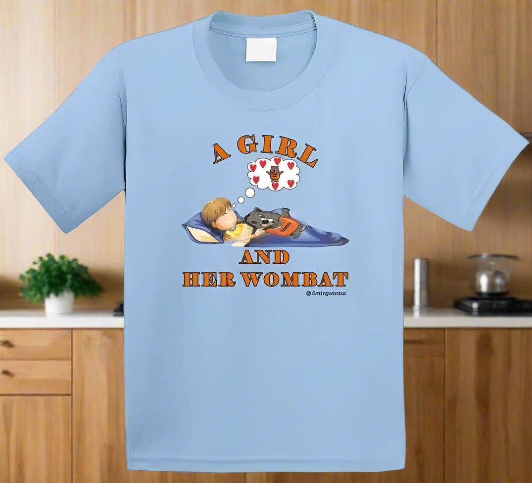 Wombat Pet - A Girl and Her Wombat T-Shirt - Smiling Wombat